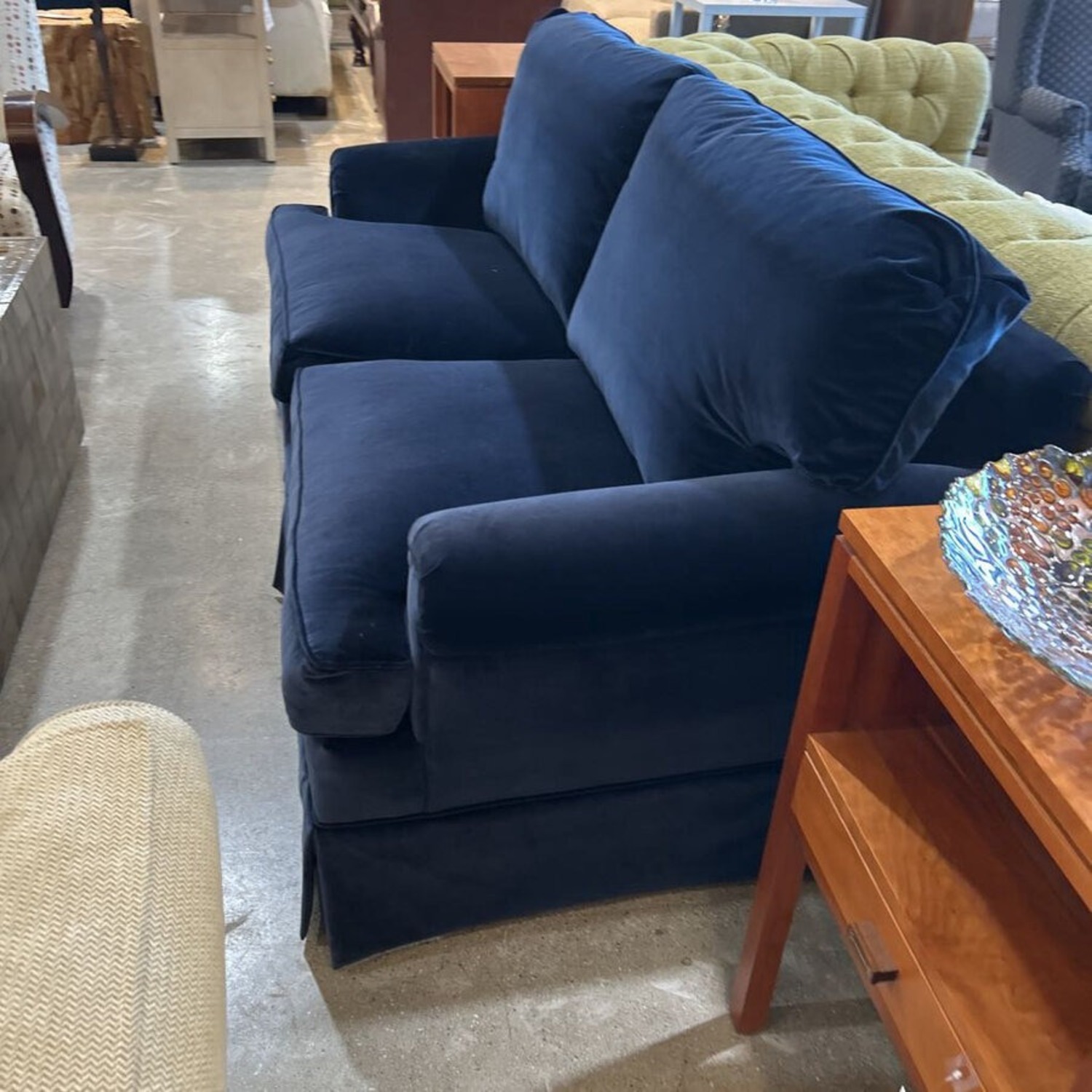 Hickory Chair Harrison Velvet Roll-Arm Loveseat - image-4