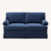 Hickory Chair Harrison Velvet Roll-Arm Loveseat