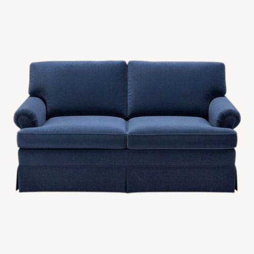 Used Hickory Chair Harrison Velvet Roll-Arm Loveseat for sale on AptDeco
