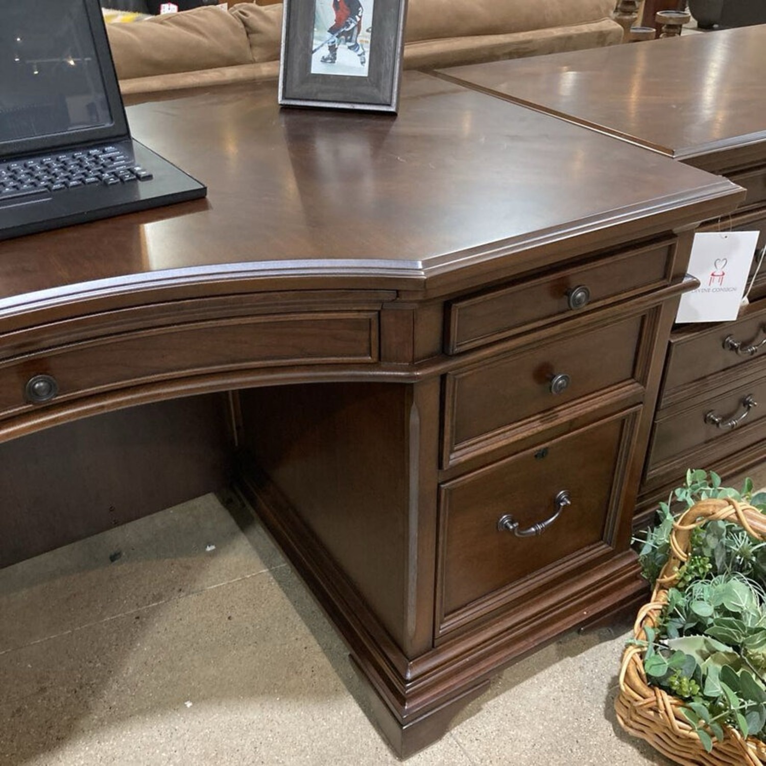 Hawthorne Carmel Brown Curved Executive Desk - image-3