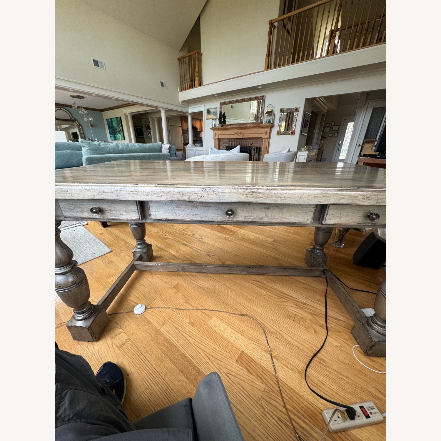 Town & Country Furniture Light Gray Wood Desk - image-3