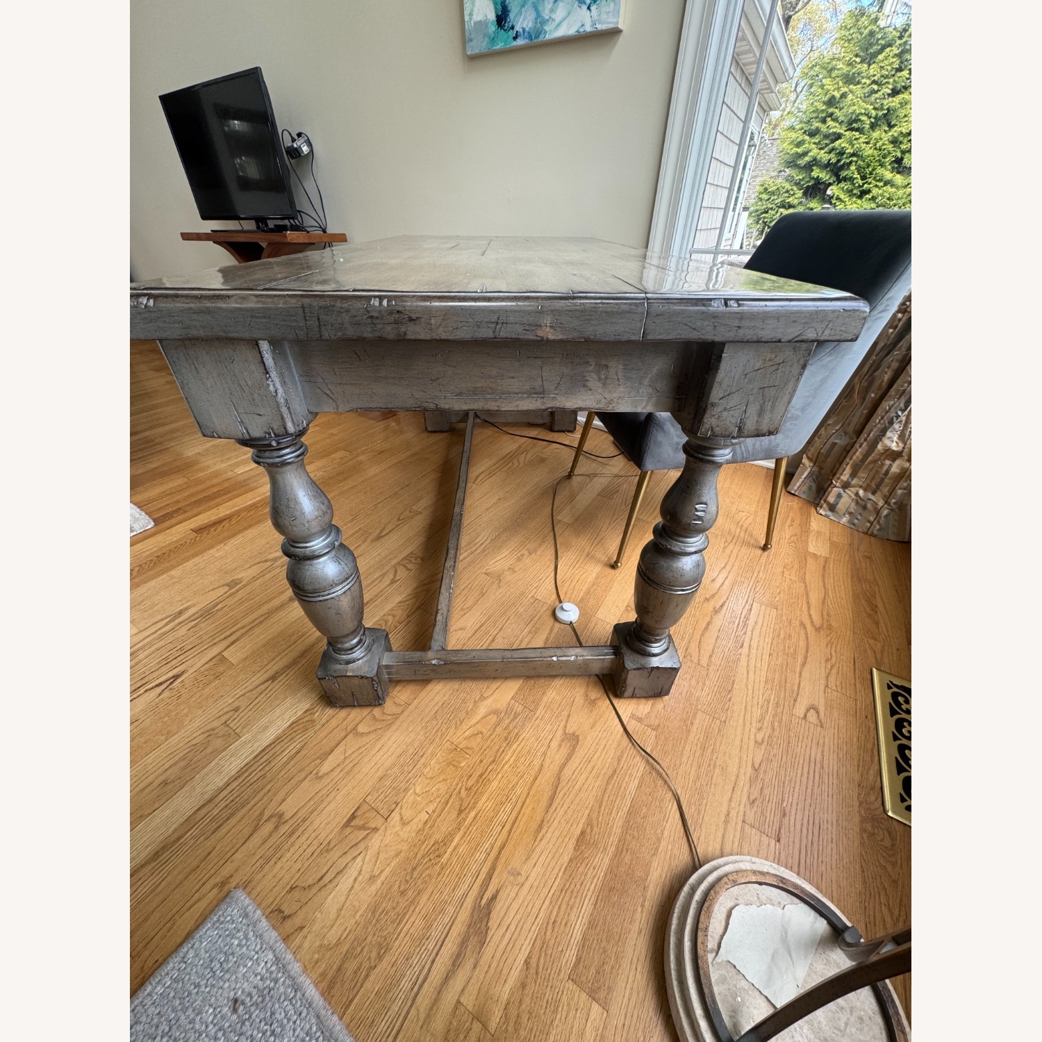 Town & Country Furniture Light Gray Wood Desk - image-2