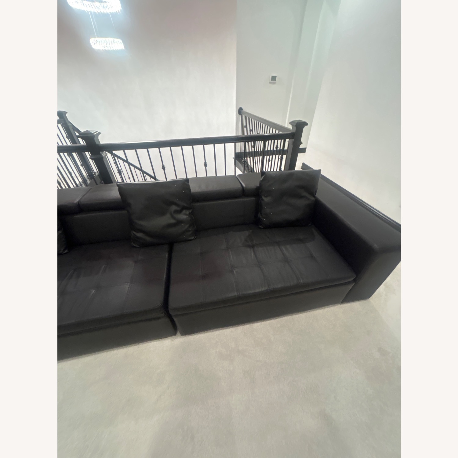 Modani Black Leather 2 Piece Sectional - image-4