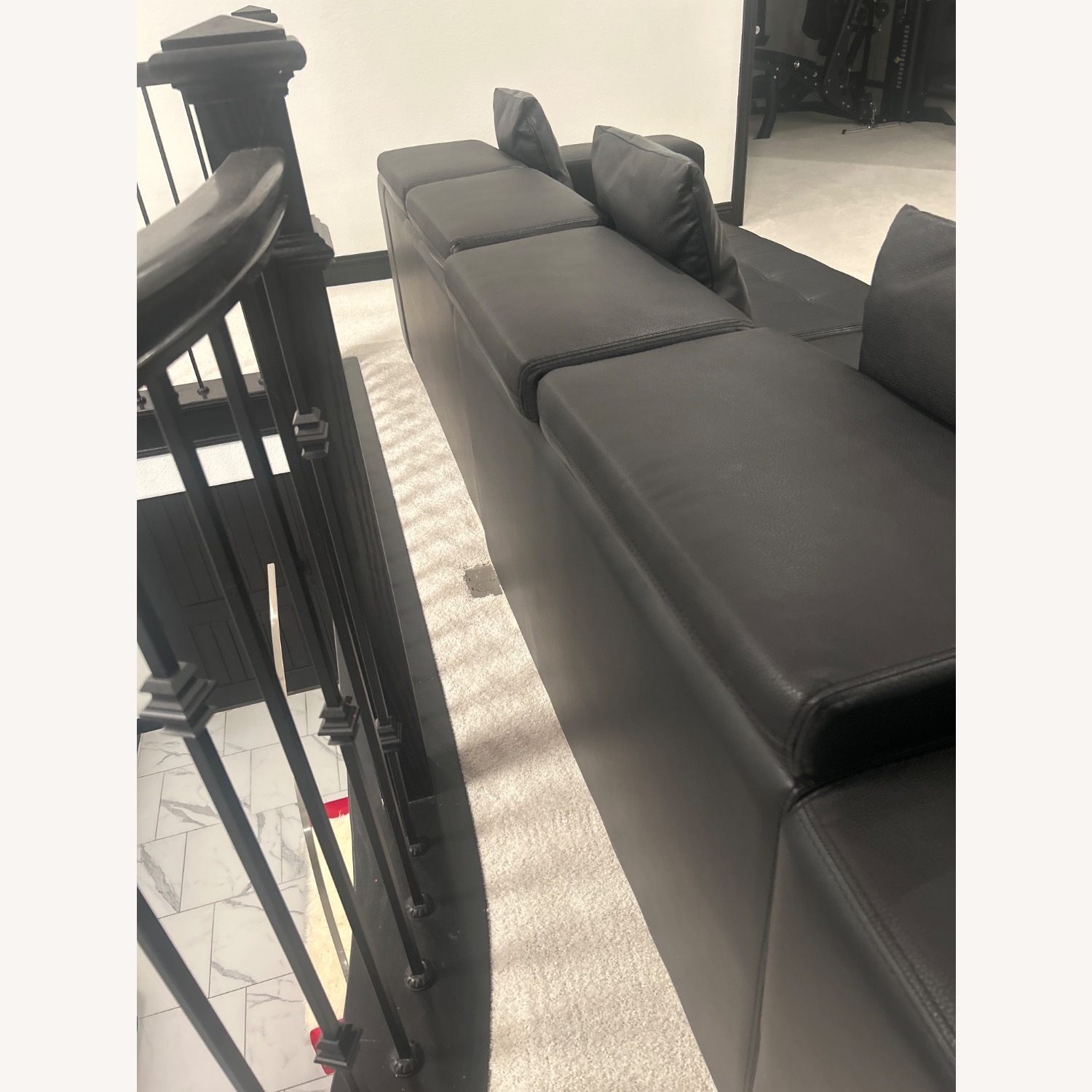 Modani Black Leather 2 Piece Sectional - image-6