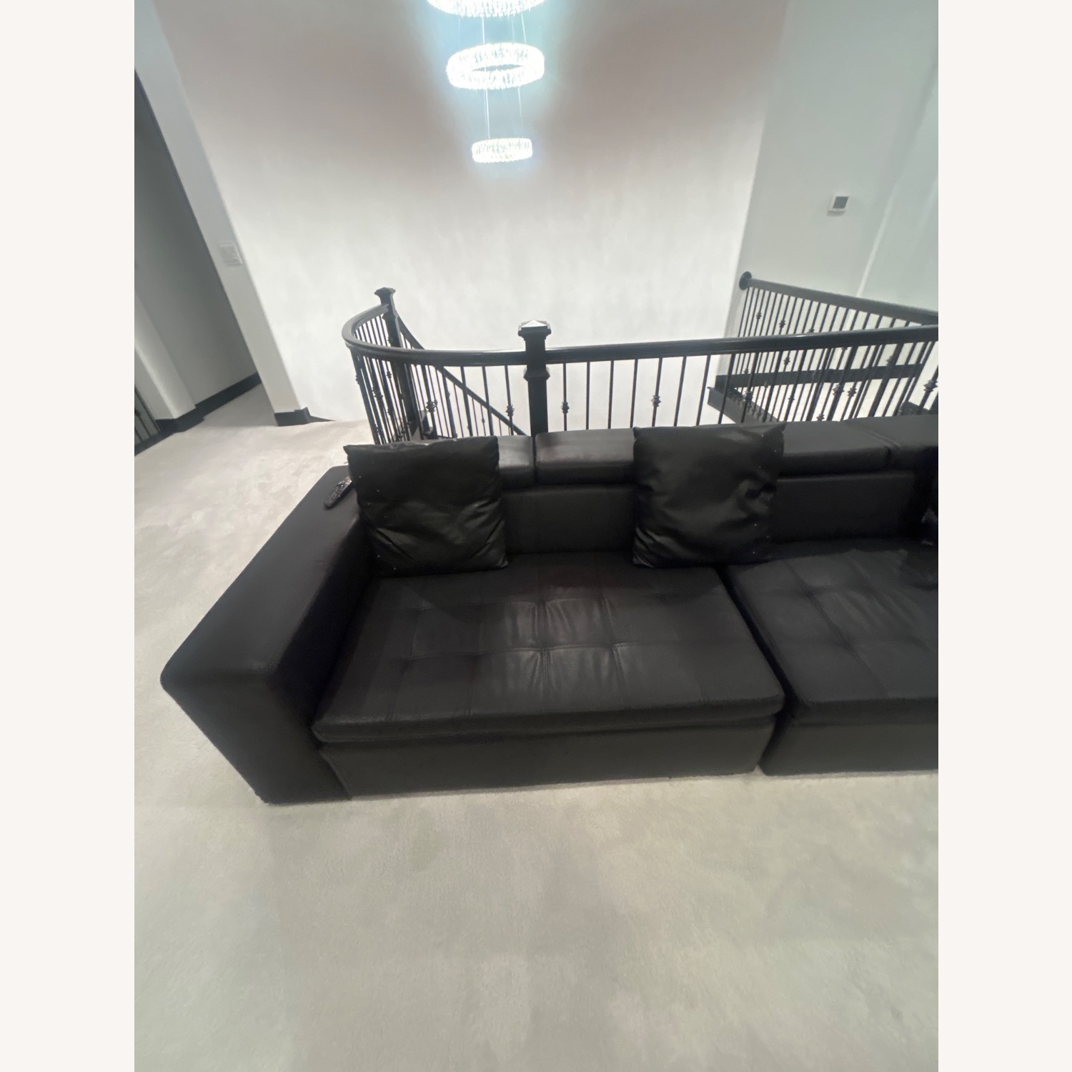 Modani Black Leather 2 Piece Sectional - image-5