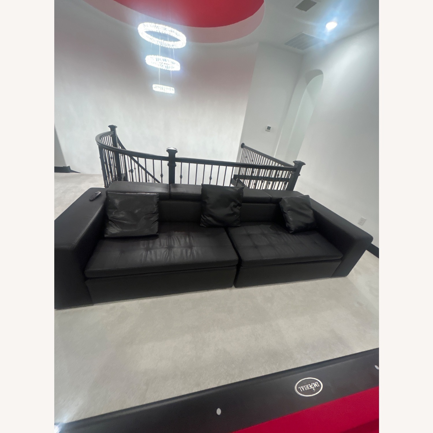 Modani Black Leather 2 Piece Sectional - image-1