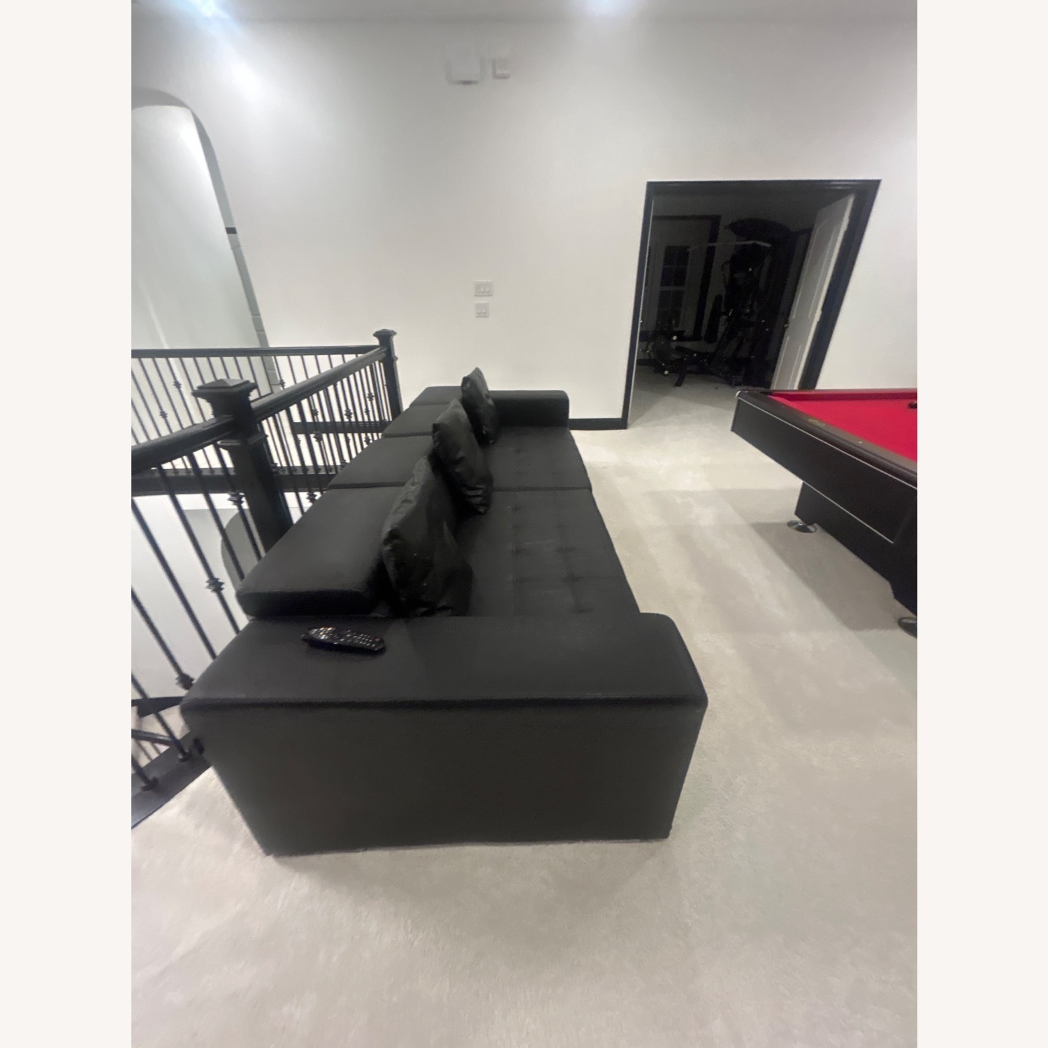 Modani Black Leather 2 Piece Sectional - image-2