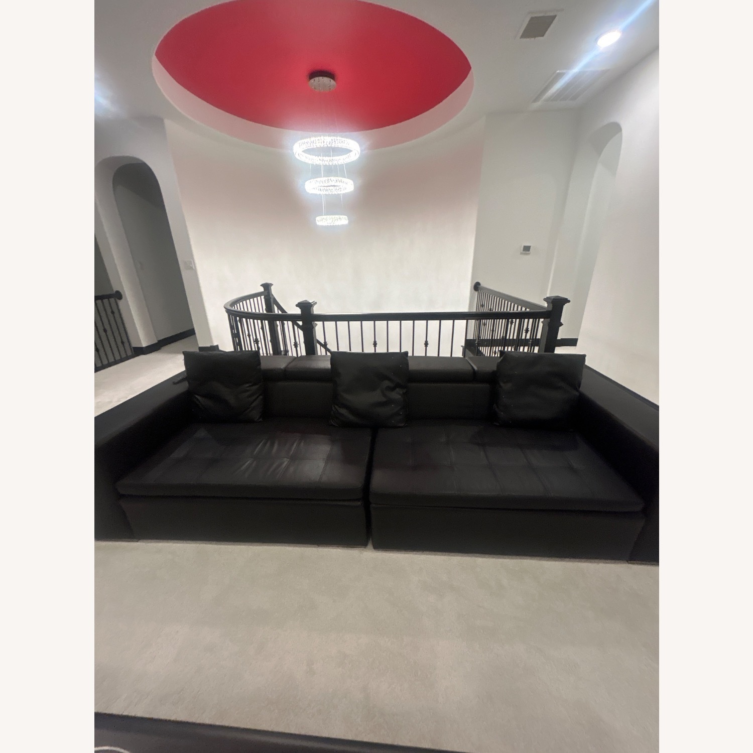 Modani Black Leather 2 Piece Sectional - image-7