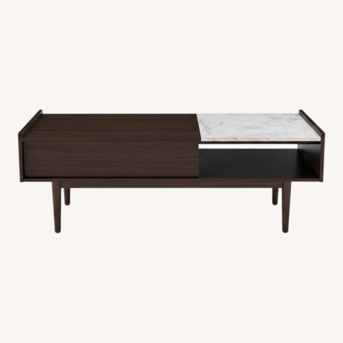 Used West Elm Mid-Century Marble Pop-Up Coffee Table  for sale on AptDeco