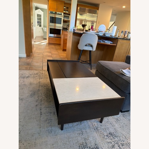 Used West Elm Mid-Century Marble Pop-Up Coffee Table  for sale on AptDeco
