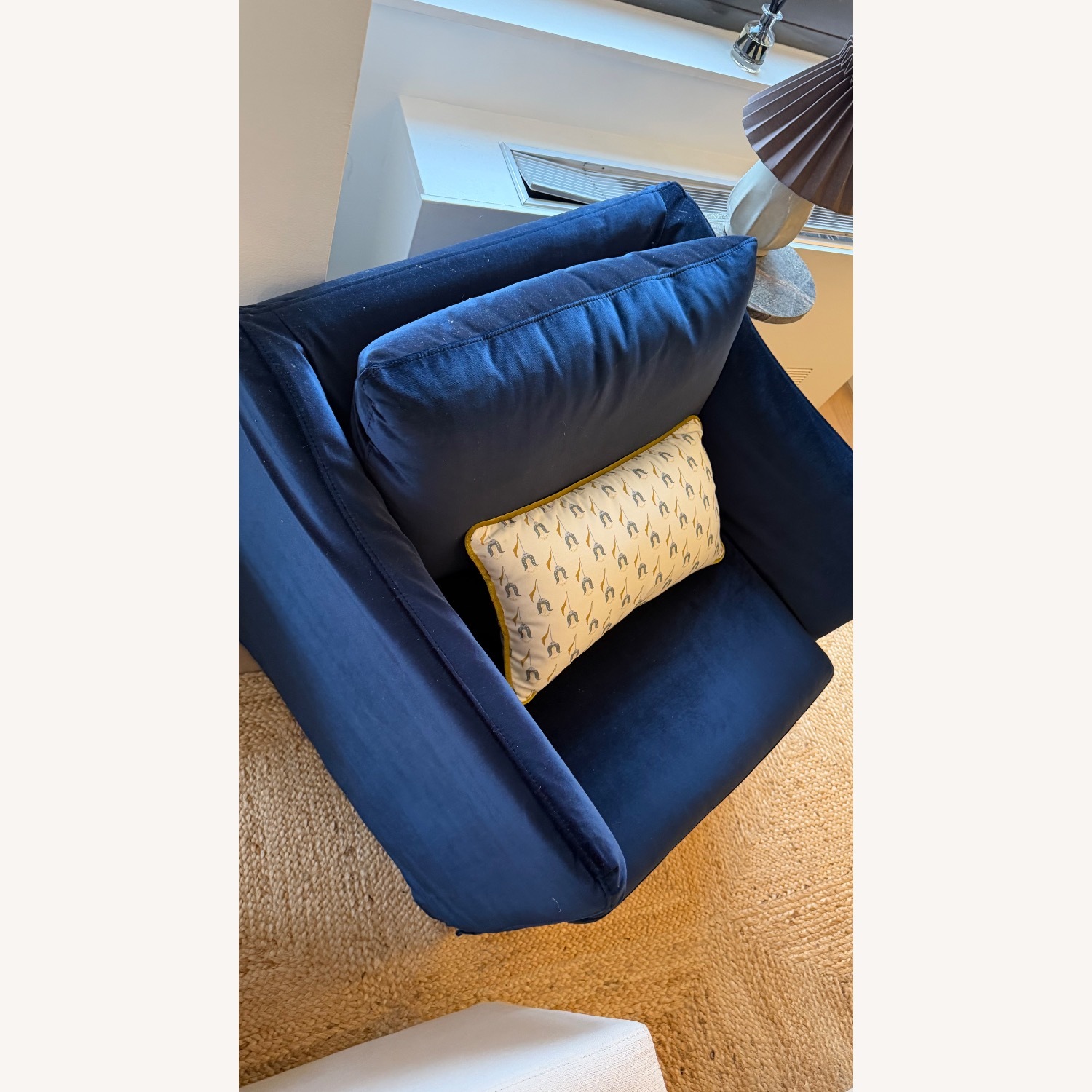 Interior Define Blue Sloan Slipcovered Swivel Chair - image-3