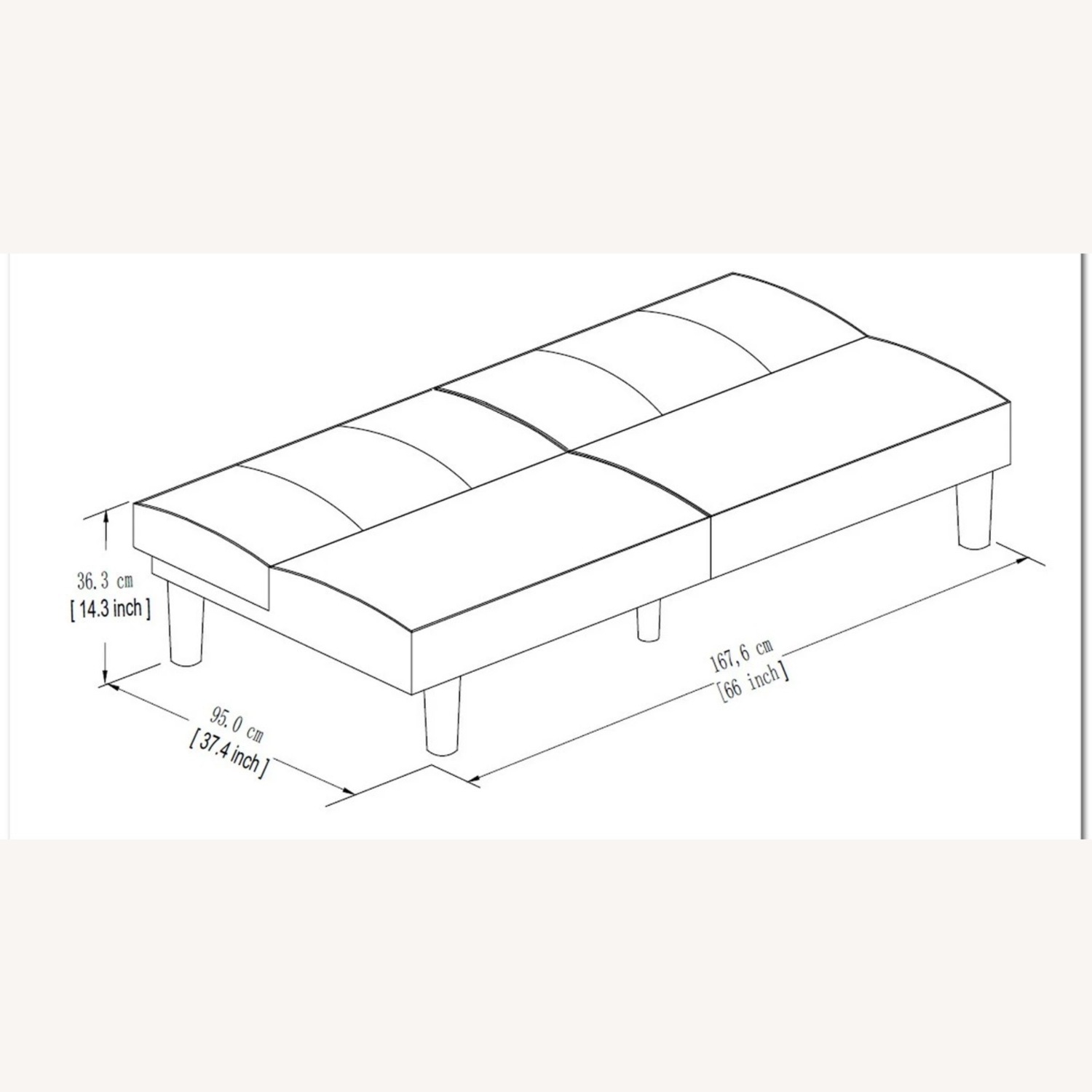 Dorm Light Gray Sleeper Sofa - image-2