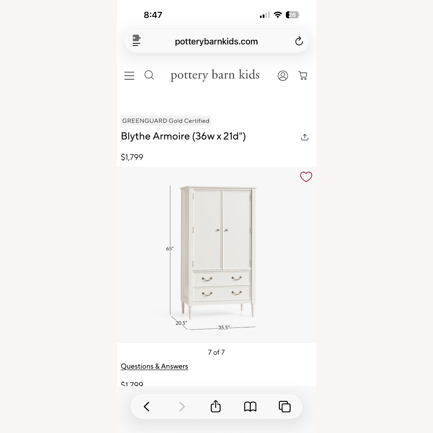 Pottery Barn Kids Blythe White Wood Armoire - image-3