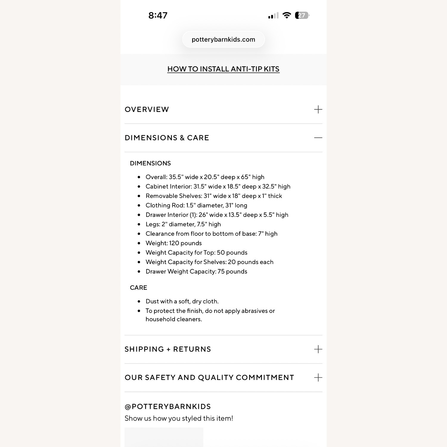 Pottery Barn Kids Blythe White Wood Armoire - image-4