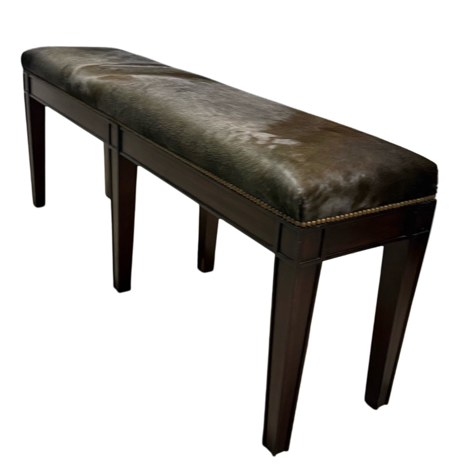 Pony Hair Upholstered Quality Bench - image-11