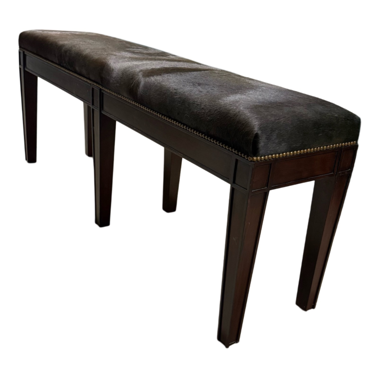 Pony Hair Upholstered Quality Bench - image-2