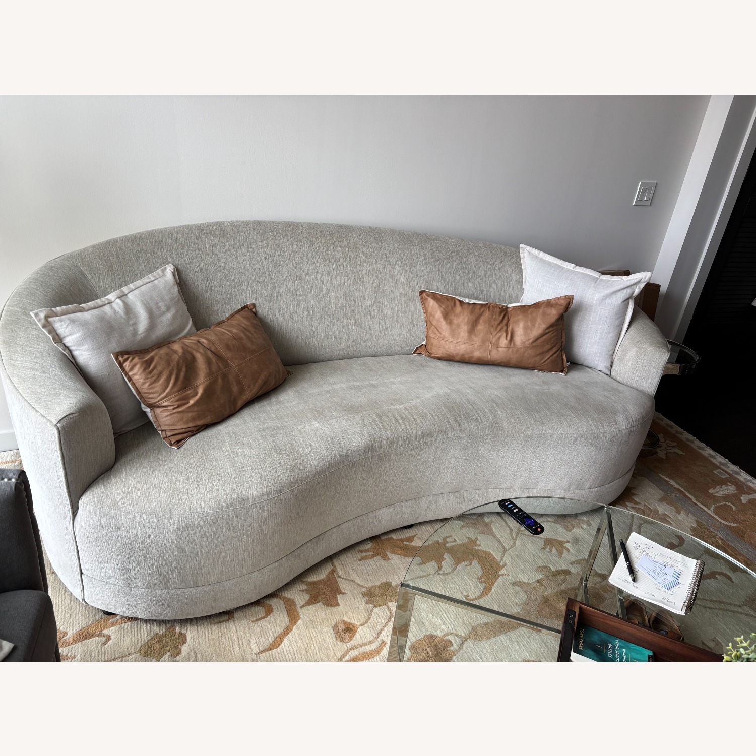 Crate & Barrel Infiniti Natural Fabric 2 Seater Sofa - image-3