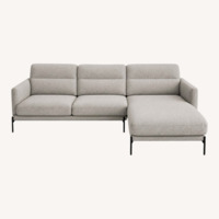 Calligaris Meridien Light Gray Fabric 2 Piece Sectional