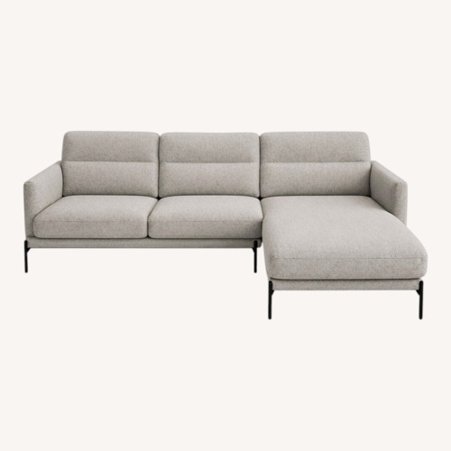 Used Calligaris Meridien Light Gray Fabric 2 Piece Sectional for sale on AptDeco