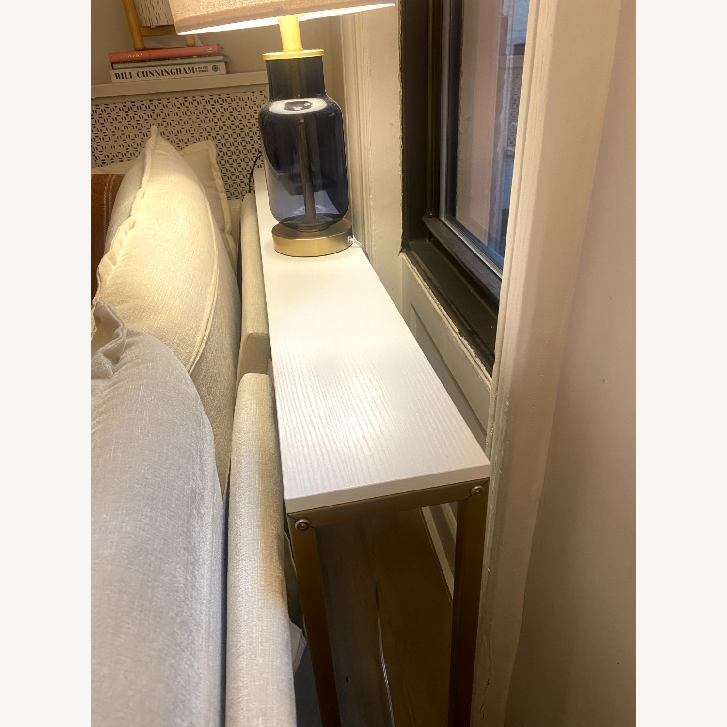 White Narrow Sofa/Console Table - image-2