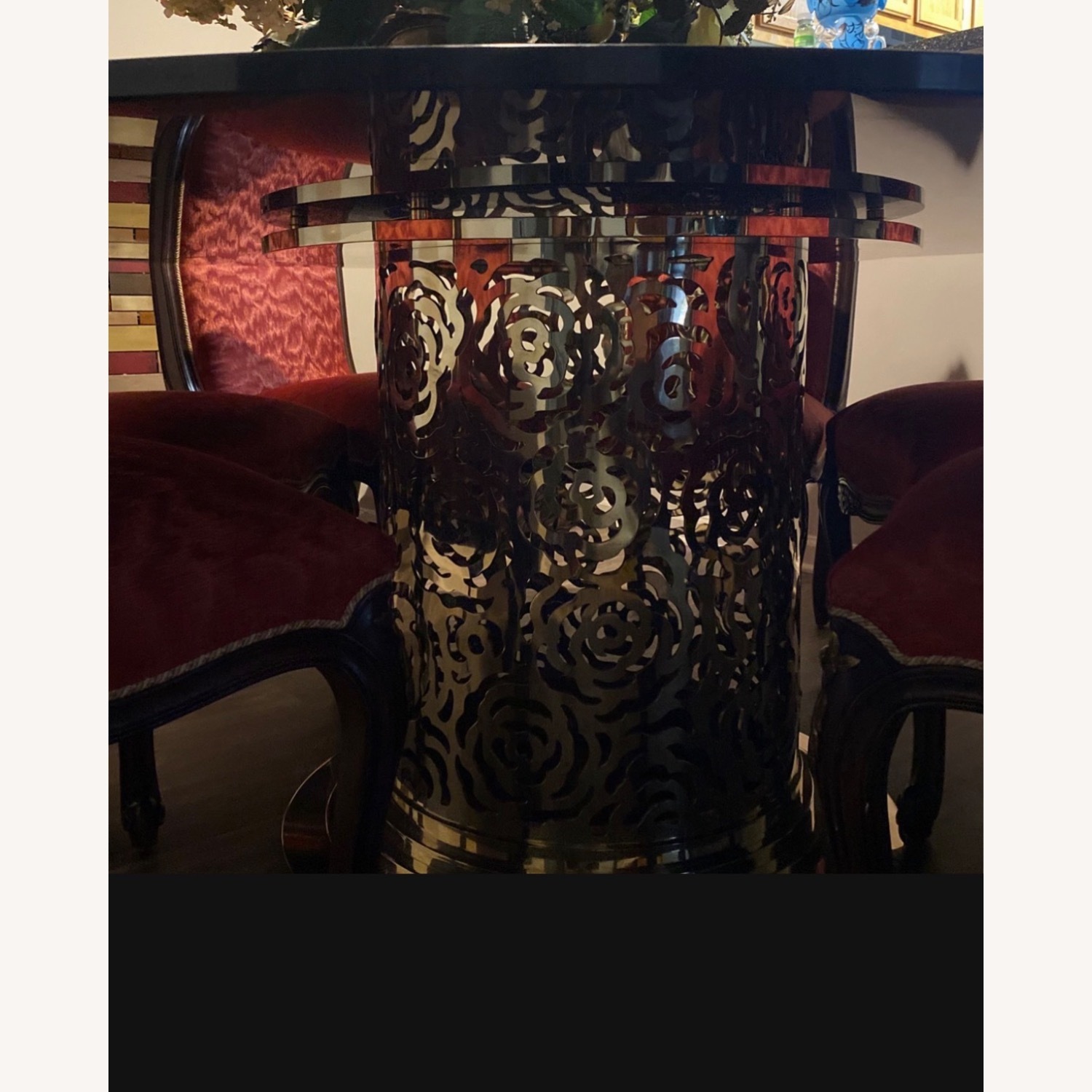 Black Metal Dining Table - image-2