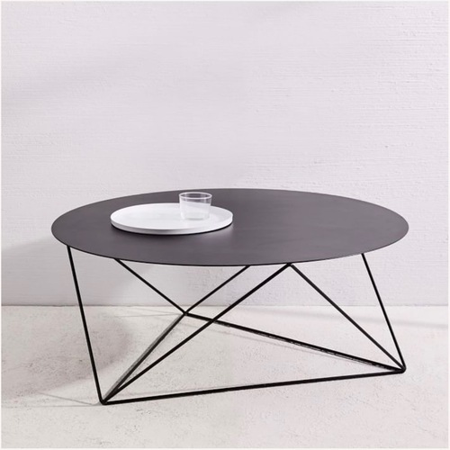 Used West Elm Eric Trine Black Round Coffee Table  for sale on AptDeco