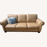 Macy's Natural Leather 3+ Seater Sofa