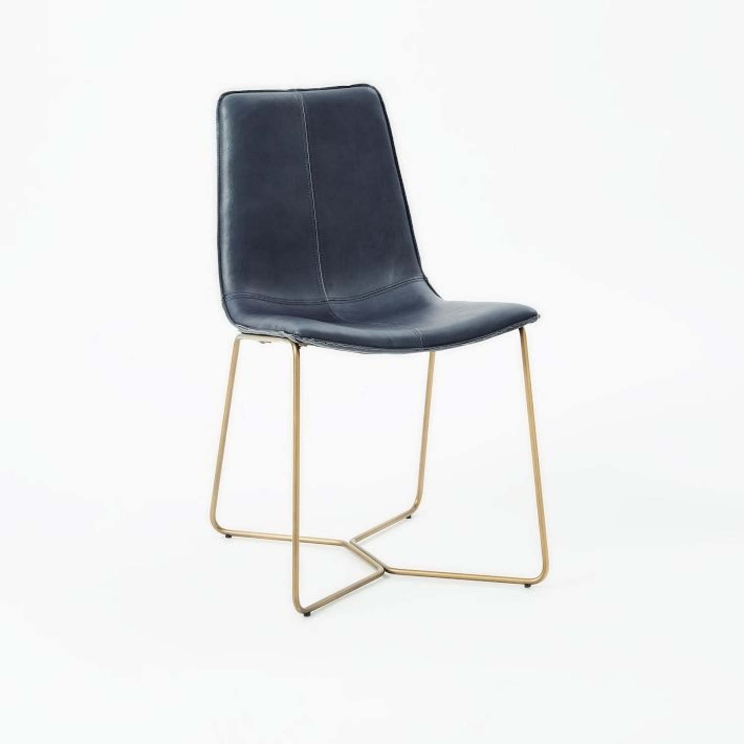 West Elm Slope Leather Dining Chairs (4) - image-4