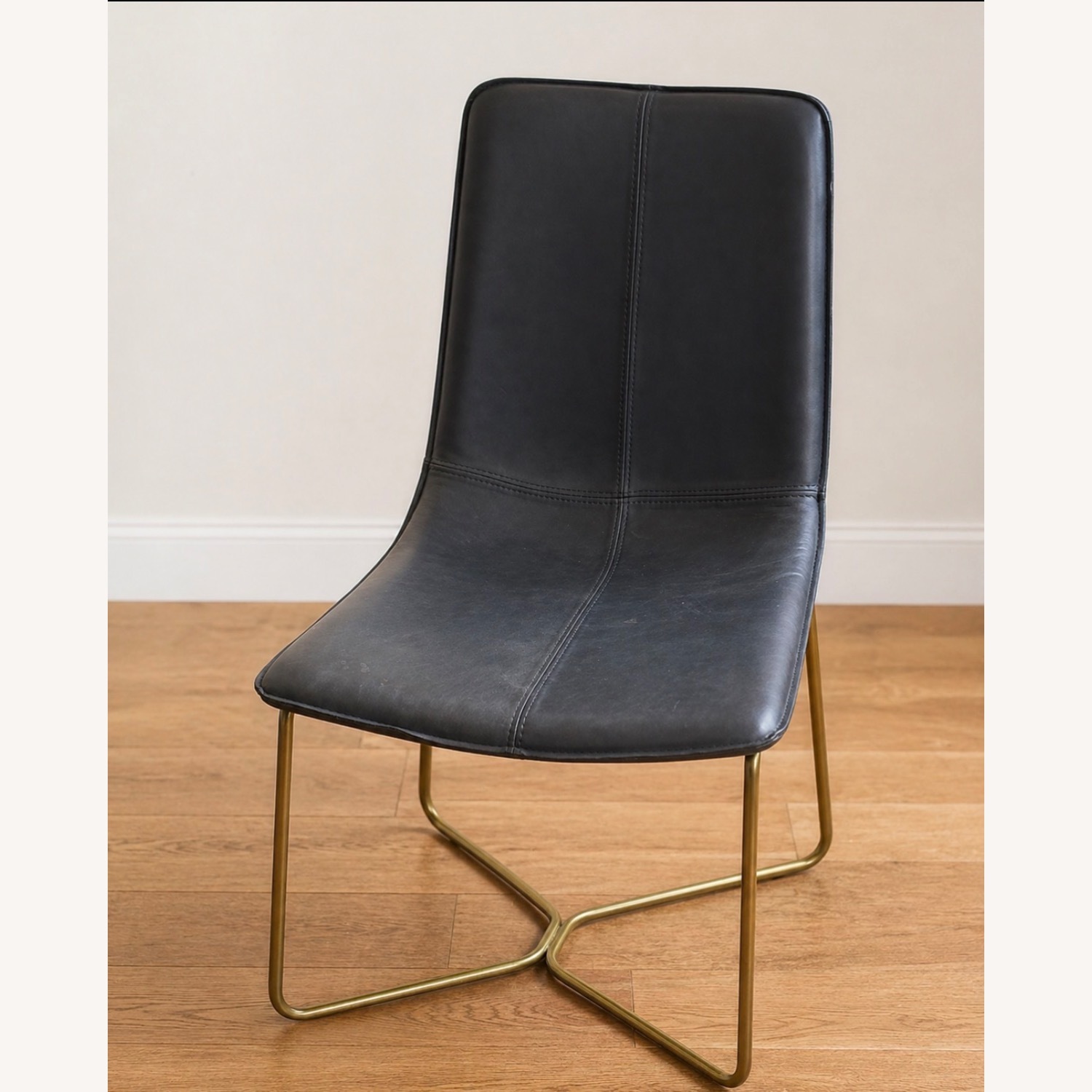West Elm Slope Leather Dining Chairs (4) - image-2
