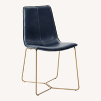West Elm Slope Leather Dining Chairs (4)
