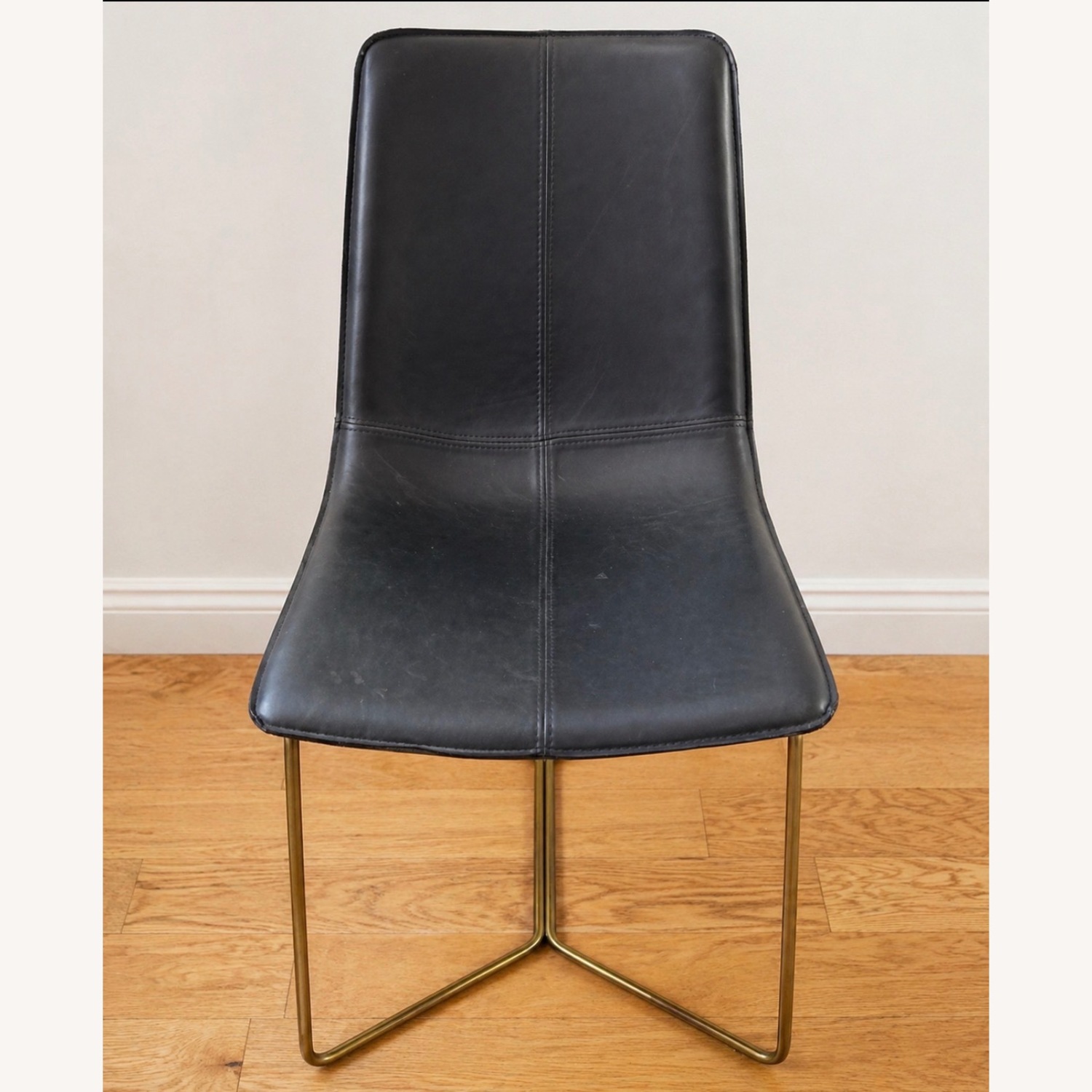 West Elm Slope Leather Dining Chairs (4) - image-1