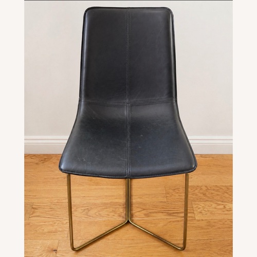 Used West Elm Slope Leather Dining Chairs (4) for sale on AptDeco