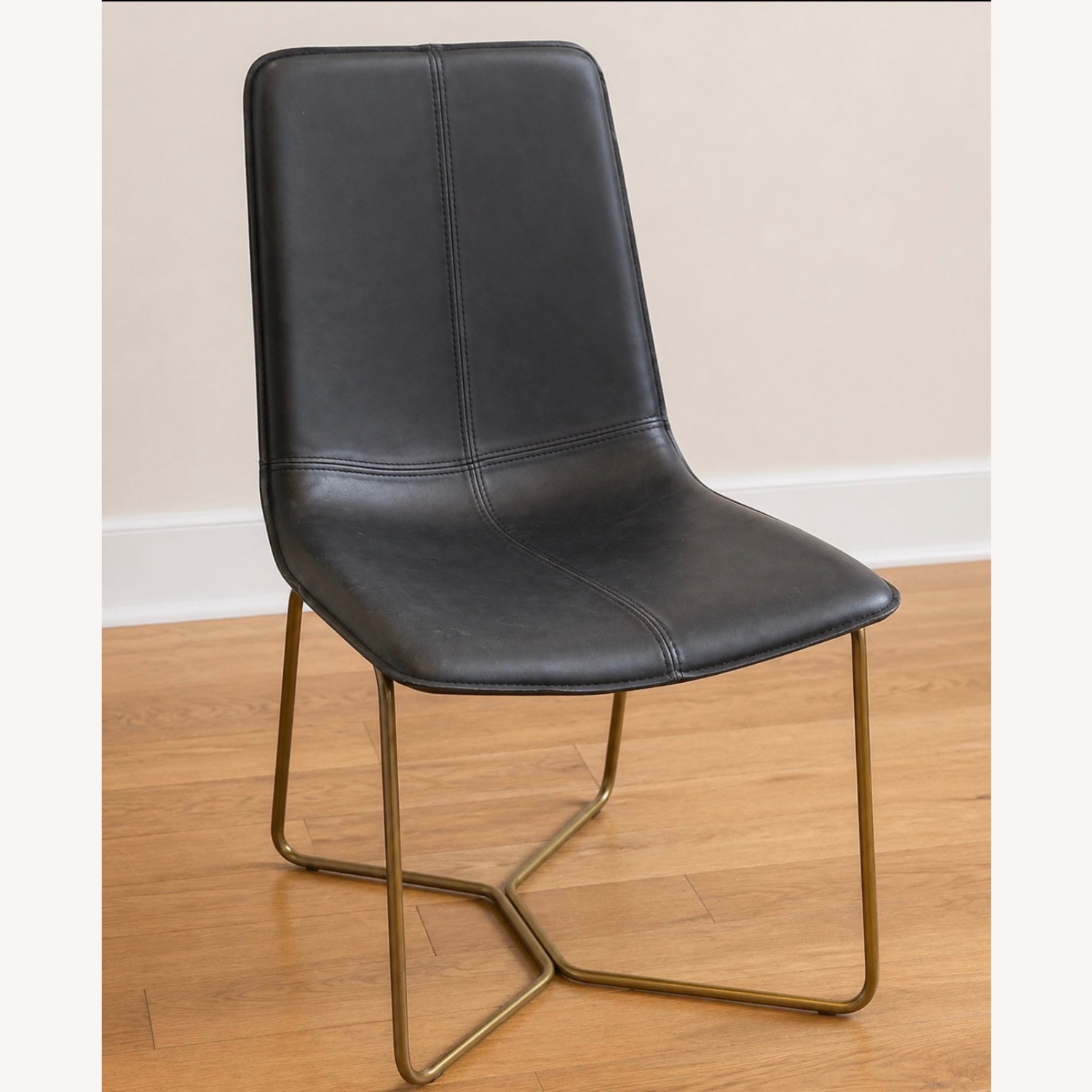 West Elm Slope Leather Dining Chairs (4) - image-3