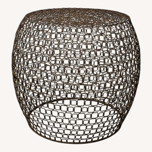 Used Metal Drum Side Table Side Table for sale on AptDeco