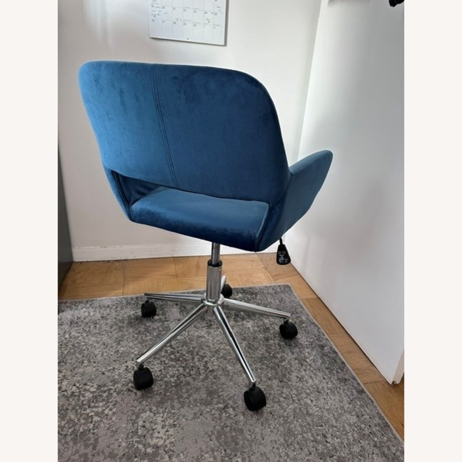Blue Velvet Office Chair - image-3