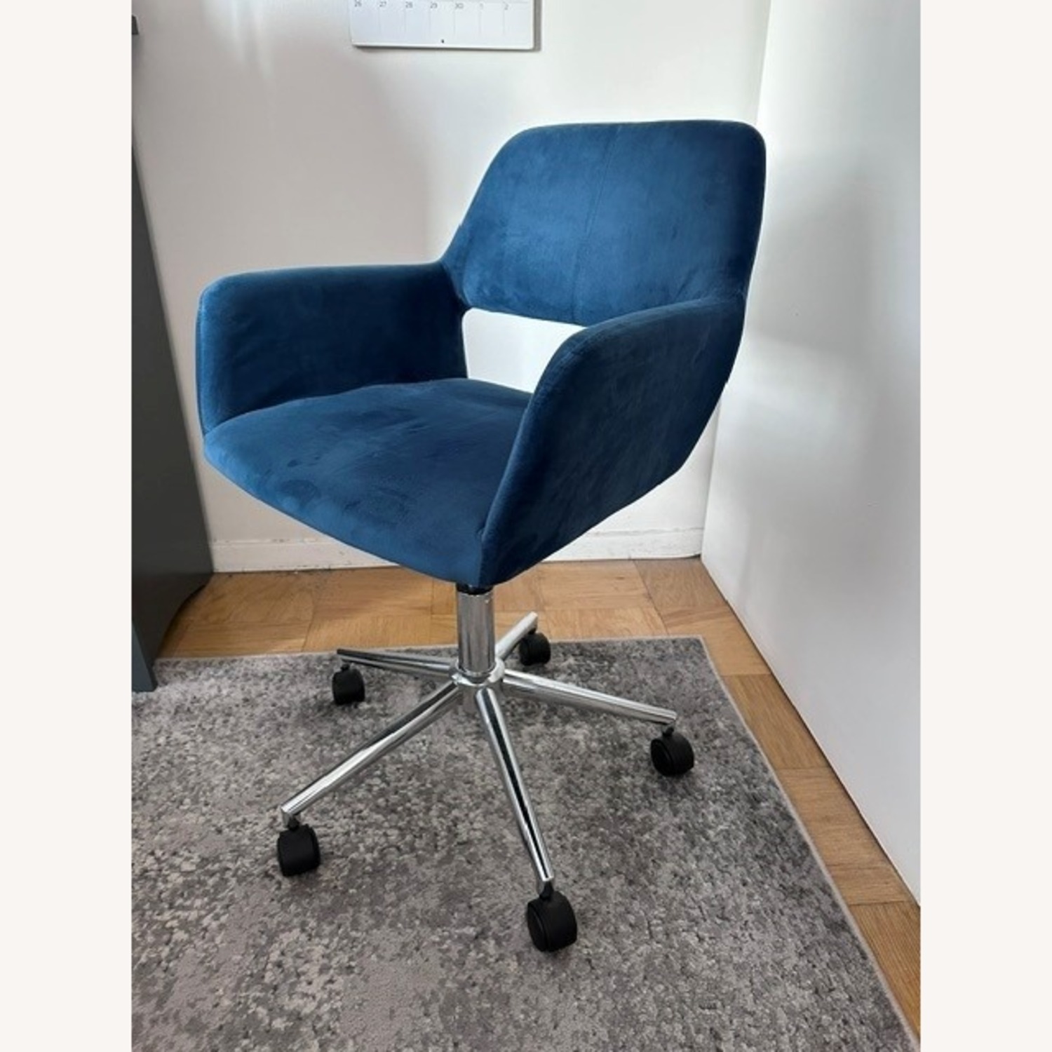 Blue Velvet Office Chair - image-2