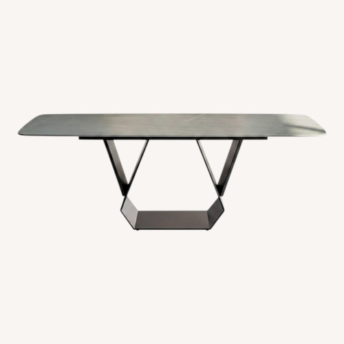 Used 63" Modern Dining Table for 4-6 Gray Stone Top  for sale on AptDeco