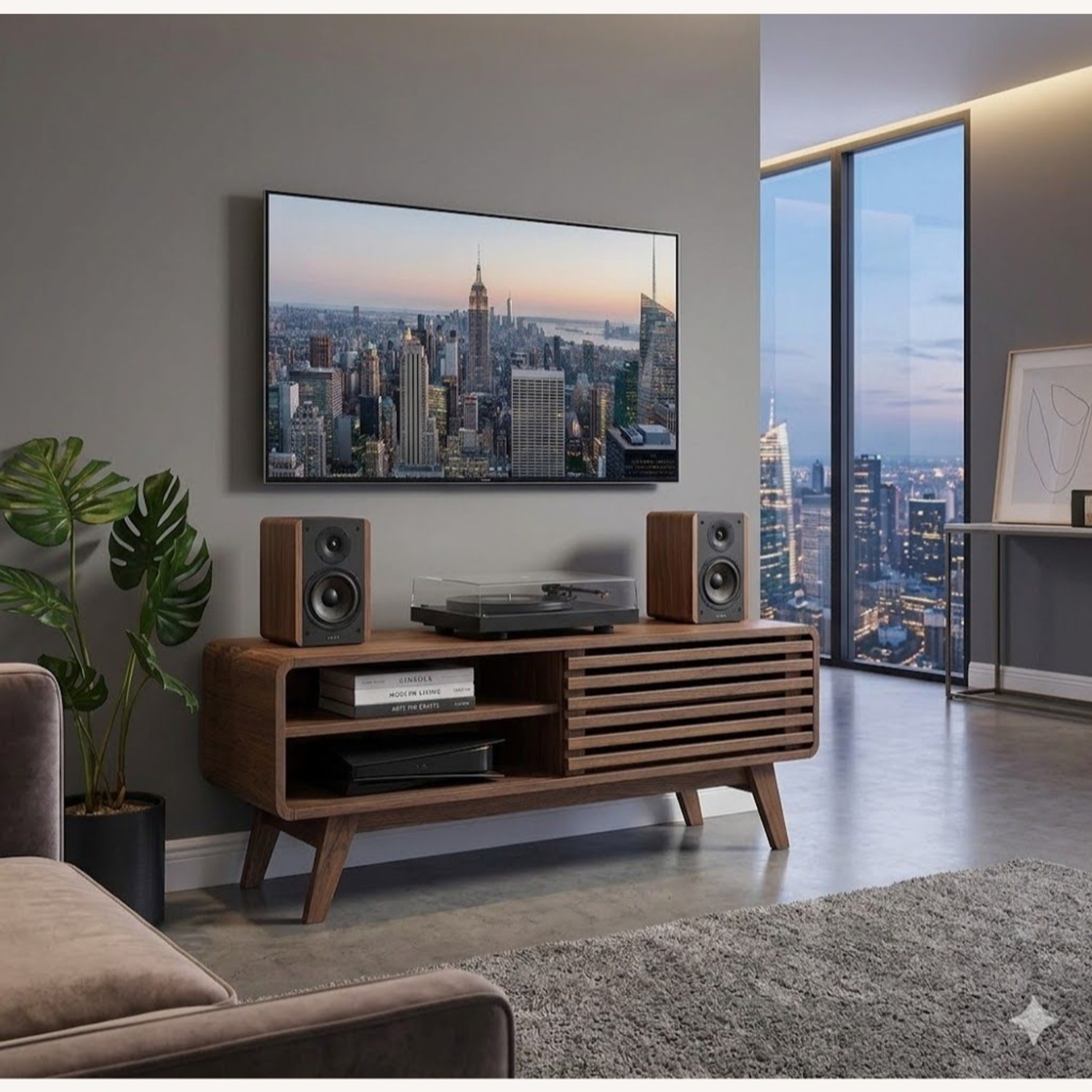 Macy's Modern Entertainment Center TV Stand - image-7