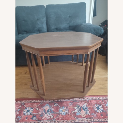 Used Dark Brown Wood Coffee Table for sale on AptDeco