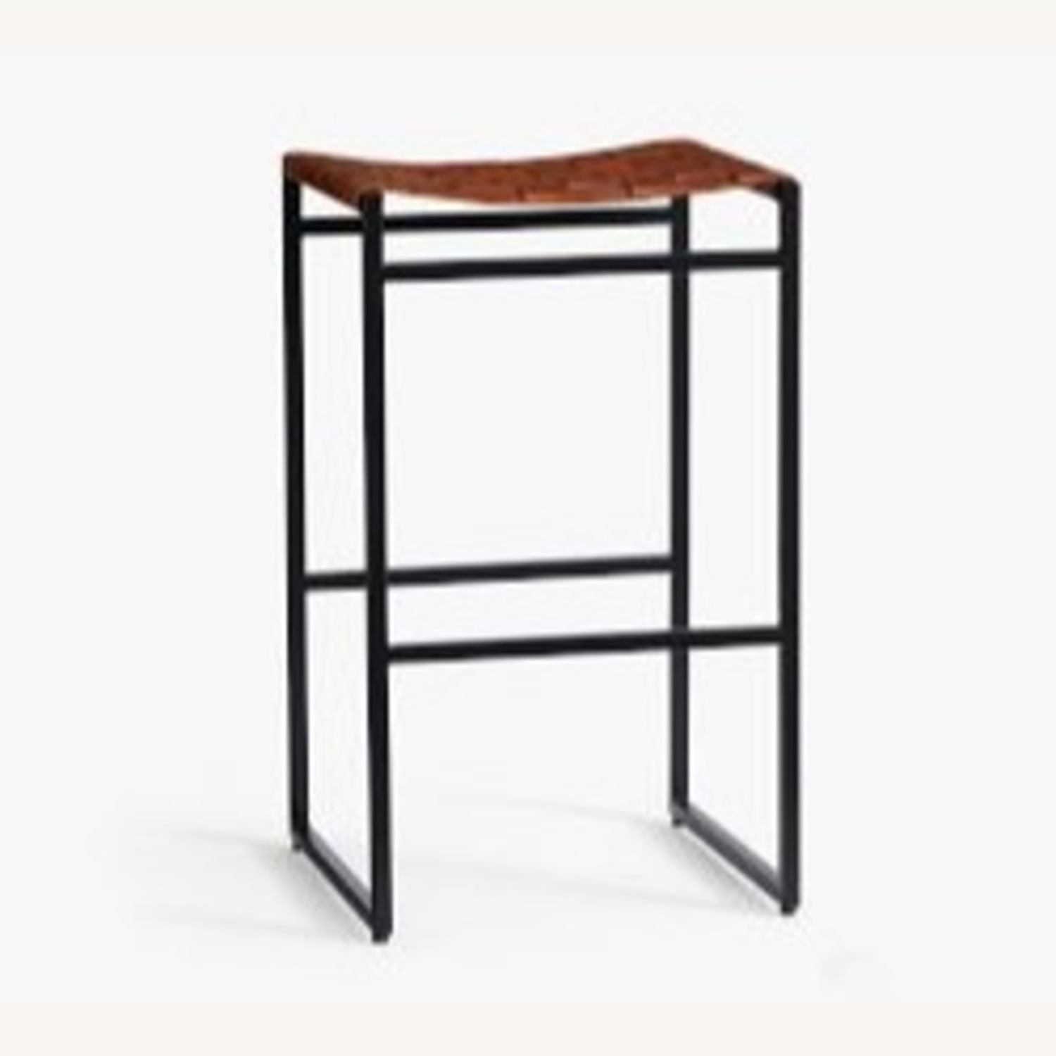 Pottery Barn Hardy Woven Leather Counter Stools - image-4