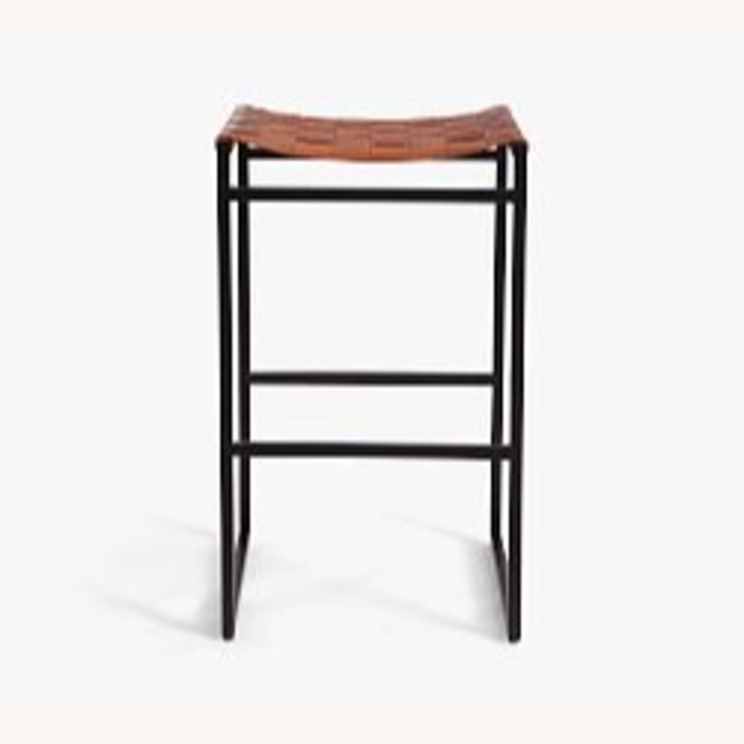 Pottery Barn Hardy Woven Leather Counter Stools - image-1