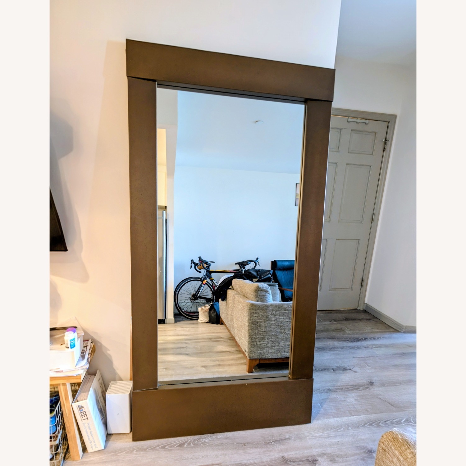 CB2 Colby Dark Brown Floor Mirror - image-1