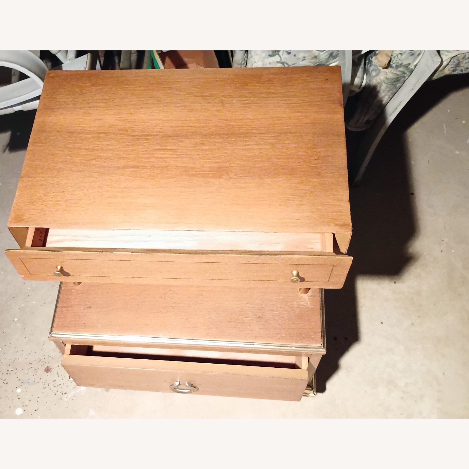 Vintage/Antique Light Brown Wood Side Table - image-3