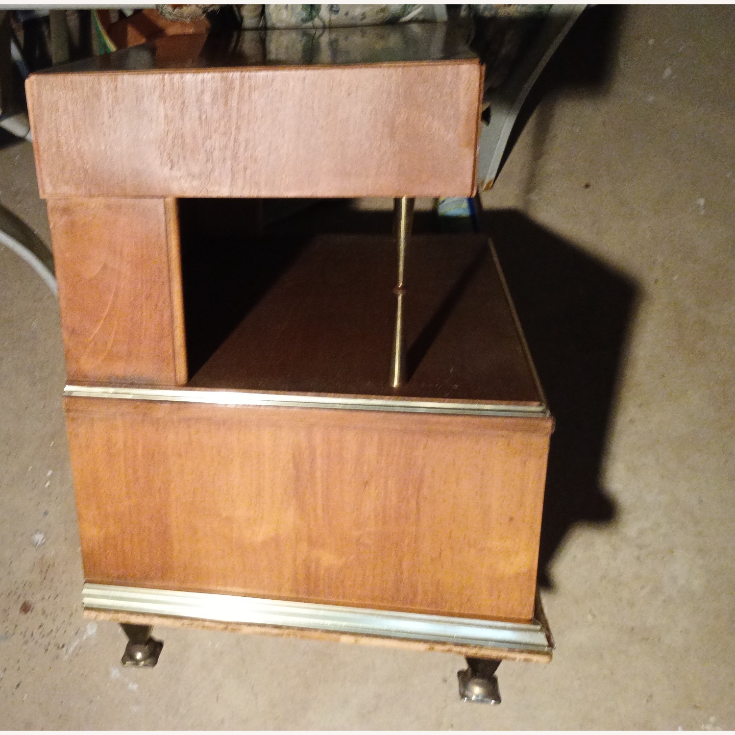 Vintage/Antique Light Brown Wood Side Table - image-7
