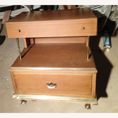 Used Vintage/Antique Light Brown Wood Side Table for sale on AptDeco