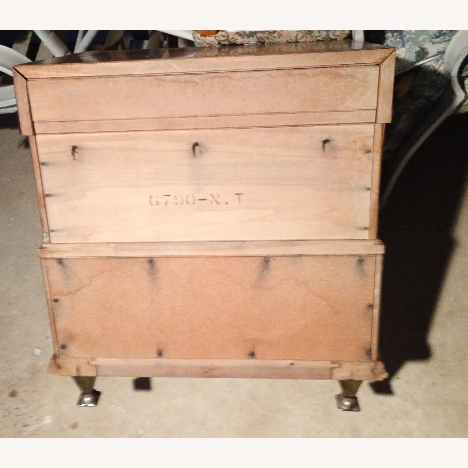 Vintage/Antique Light Brown Wood Side Table - image-4