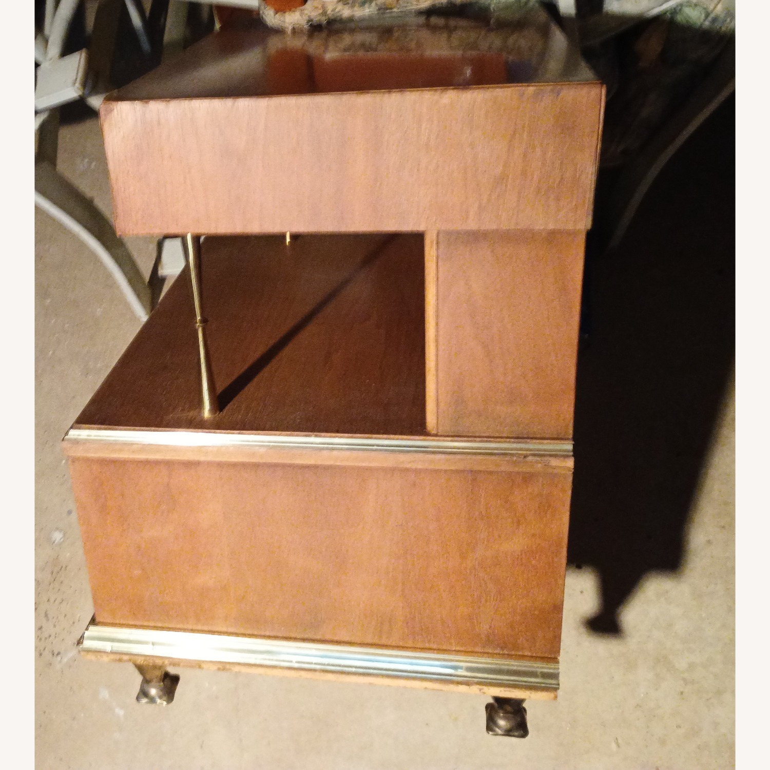 Vintage/Antique Light Brown Wood Side Table - image-2