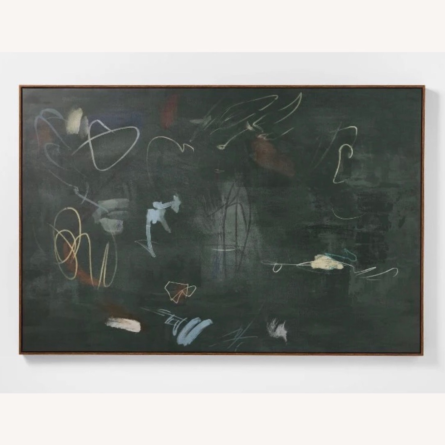 Dark Abstract Wooden Framed Canvas - image-1