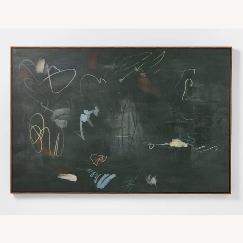 Used Dark Abstract Wooden Framed Canvas for sale on AptDeco