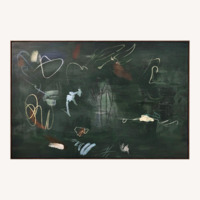 Dark Abstract Wooden Framed Canvas